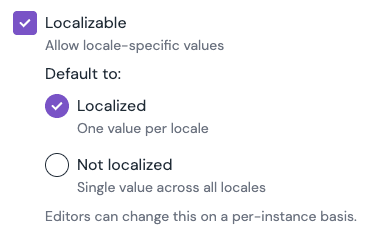 Setting a parameter or field to be localizable