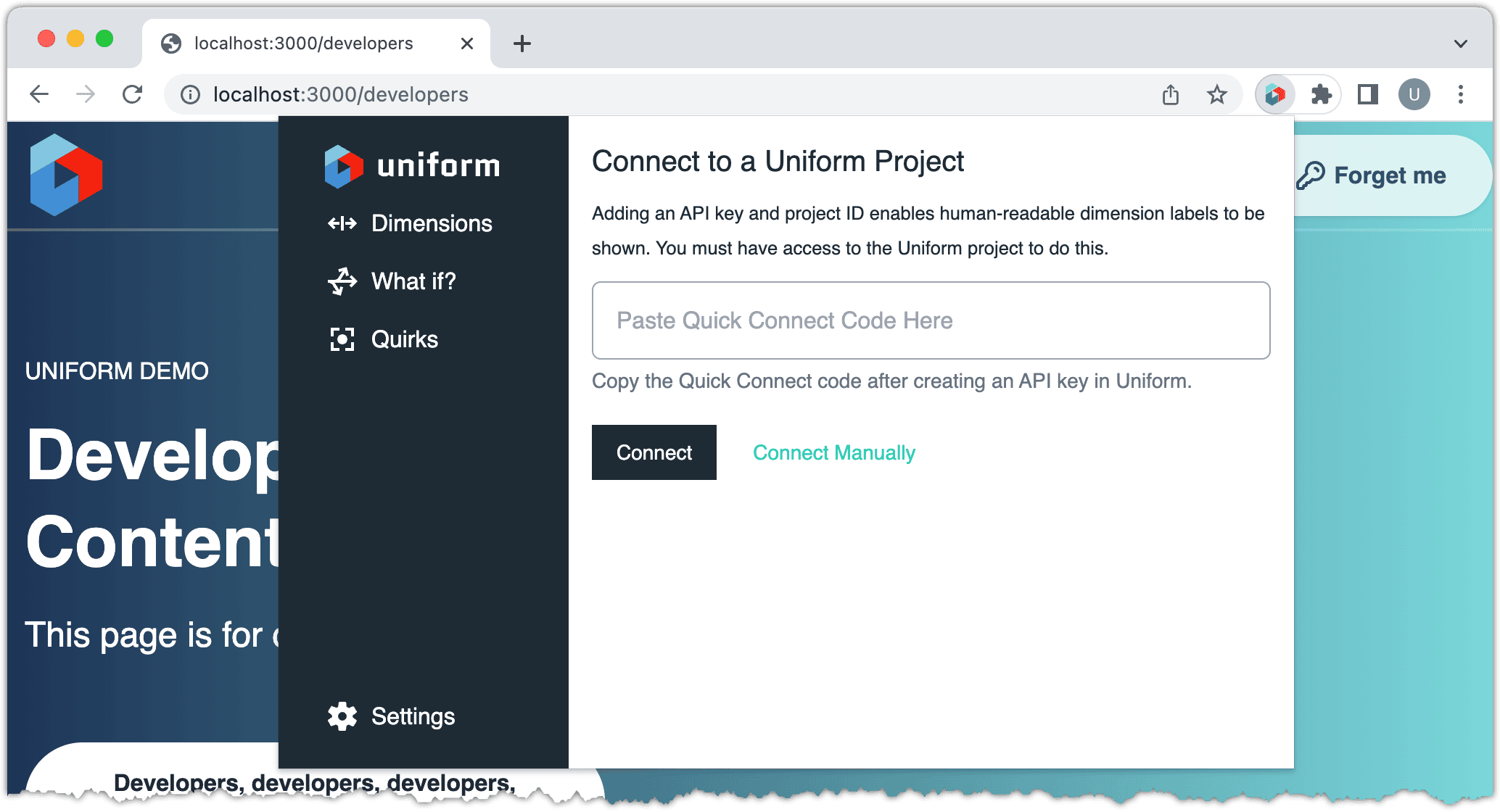localhost-page-developers-extension-settings