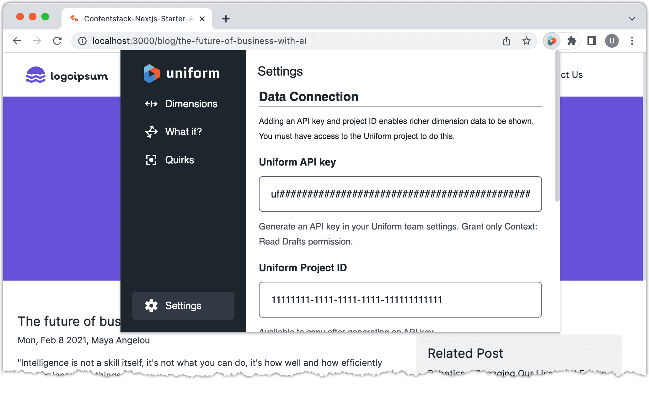 localhost-blog-entry-ai-extension-settings-set